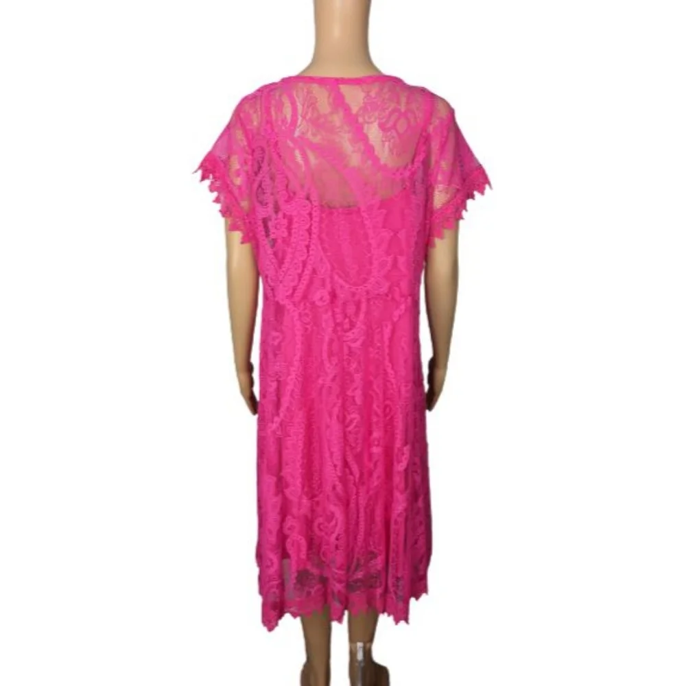 Torrid Pink Lace Button Front Skate Dress 1